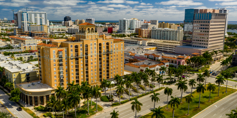 Aerial view of Fort Myers, Florida neighborhood.